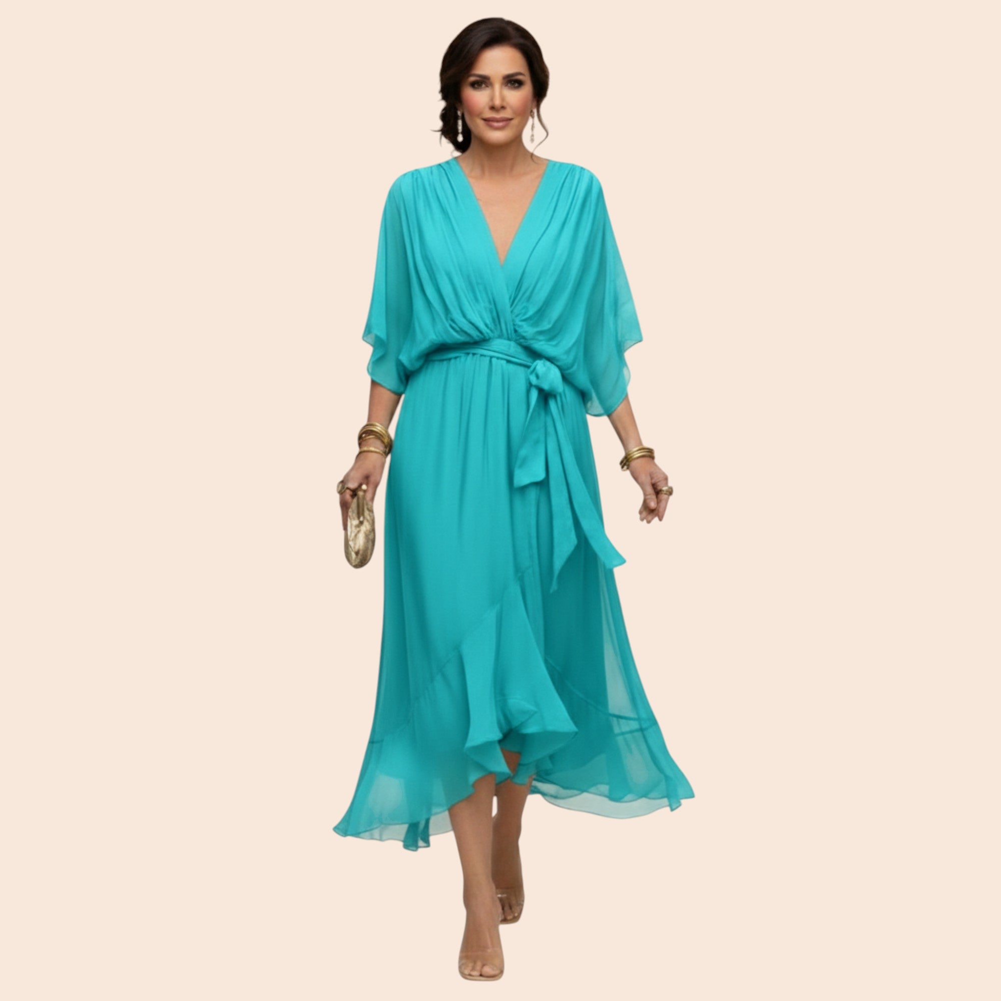 Sarah | Robe Sandra Mousseline Col V