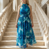 Sylin | Robe midi froncée à col halter