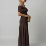 Calen | Robe midi fluide à épaules dénudées