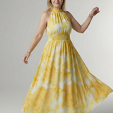 Sylin | Robe midi froncée à col halter