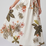 Meadow | Robe maxi à col halter drapé et panneaux botaniques