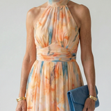 Elin | Robe midi douce à col halter