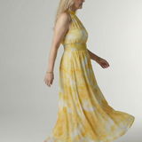 Sylin | Robe midi froncée à col halter