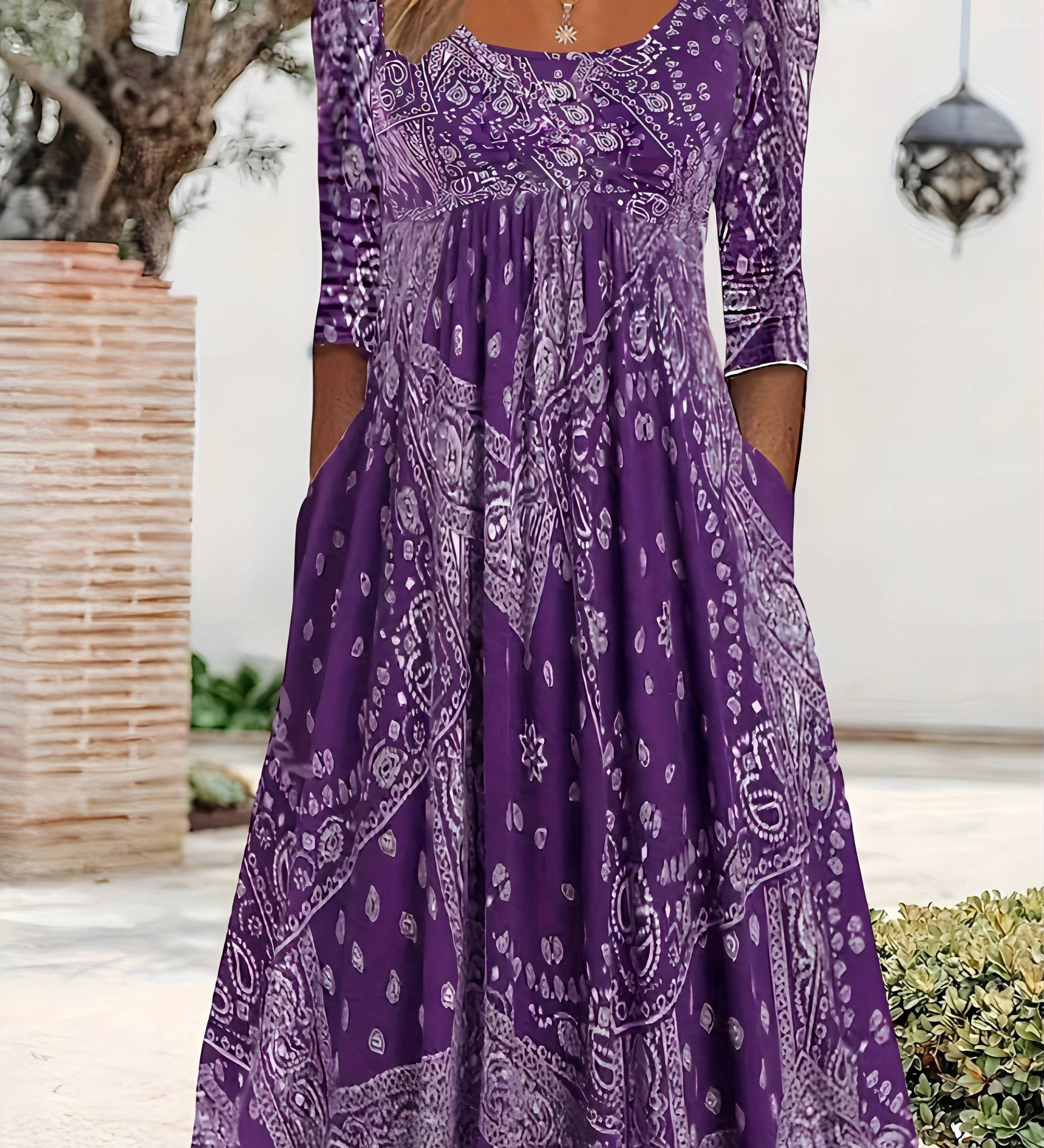 ELOWEN | ROBE MIDI À MANCHES LONGUES CASUAL