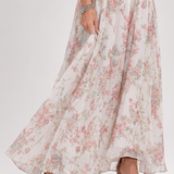 Guinevere | Robe midi à jupe fluide et imprimé floral