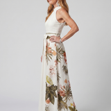 Meadow | Robe maxi à col halter drapé et panneaux botaniques
