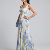 Ophelia | Robe midi sans manches à encolure carrée et imprimé floral