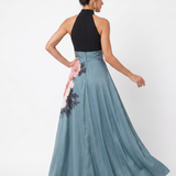 Olympas | Robe maxi à corsage halter et jupe florale
