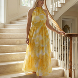 Sylin | Robe midi froncée à col halter