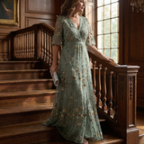 Selora | Robe maxi florale fluide à col halter