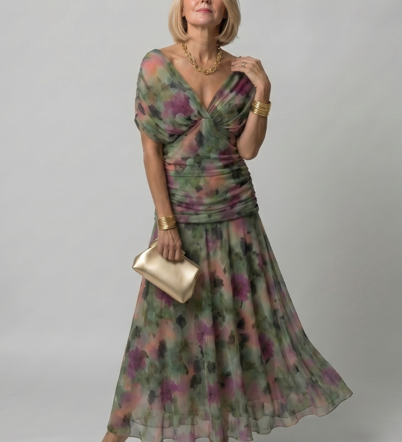 Calen | Robe midi fluide à épaules dénudées