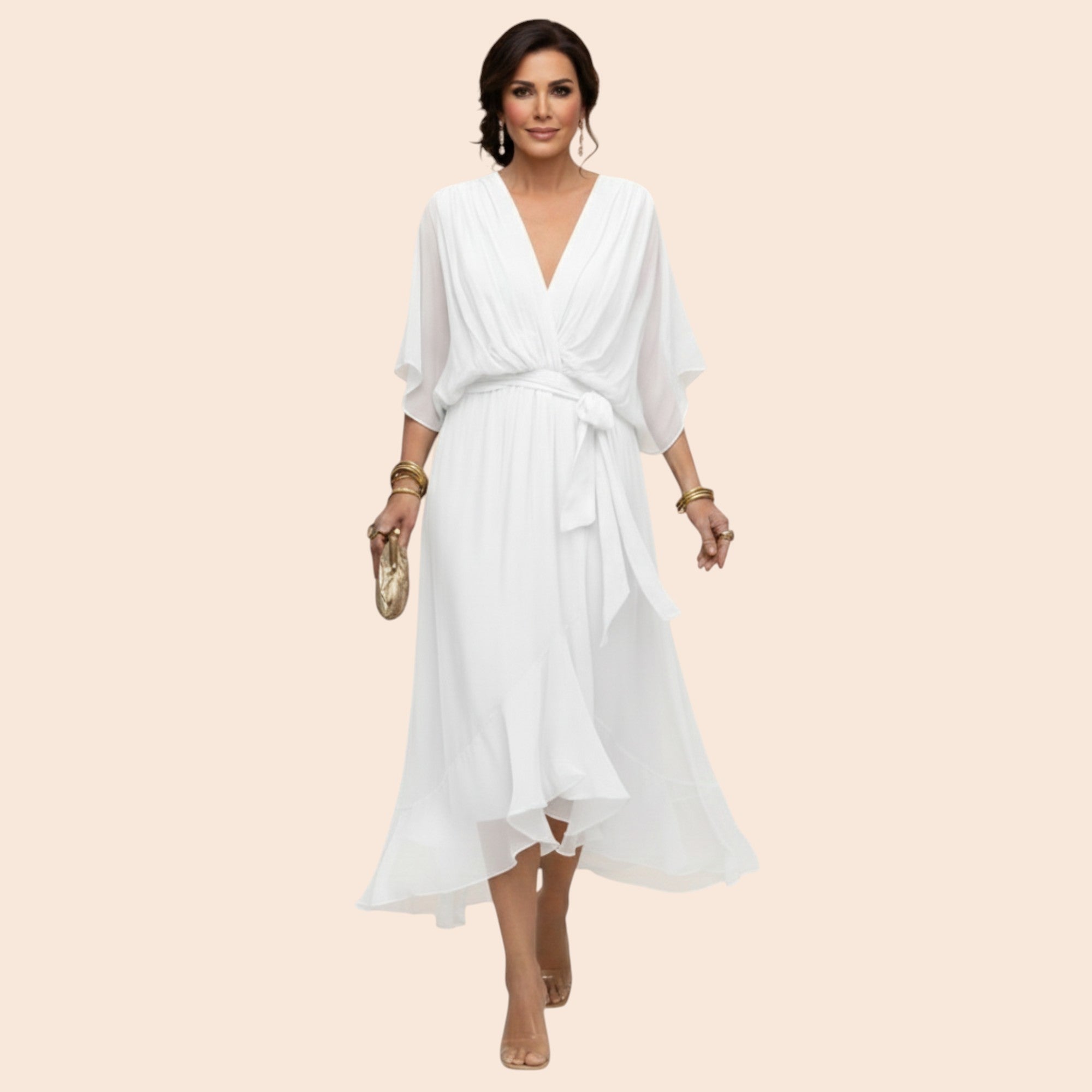 Sarah | Robe Sandra Mousseline Col V