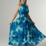 Sylin | Robe midi froncée à col halter
