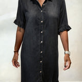 Maria | Robe en Denim Confortable avec Plis Flatteurs