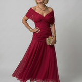 Calen | Robe midi fluide à épaules dénudées
