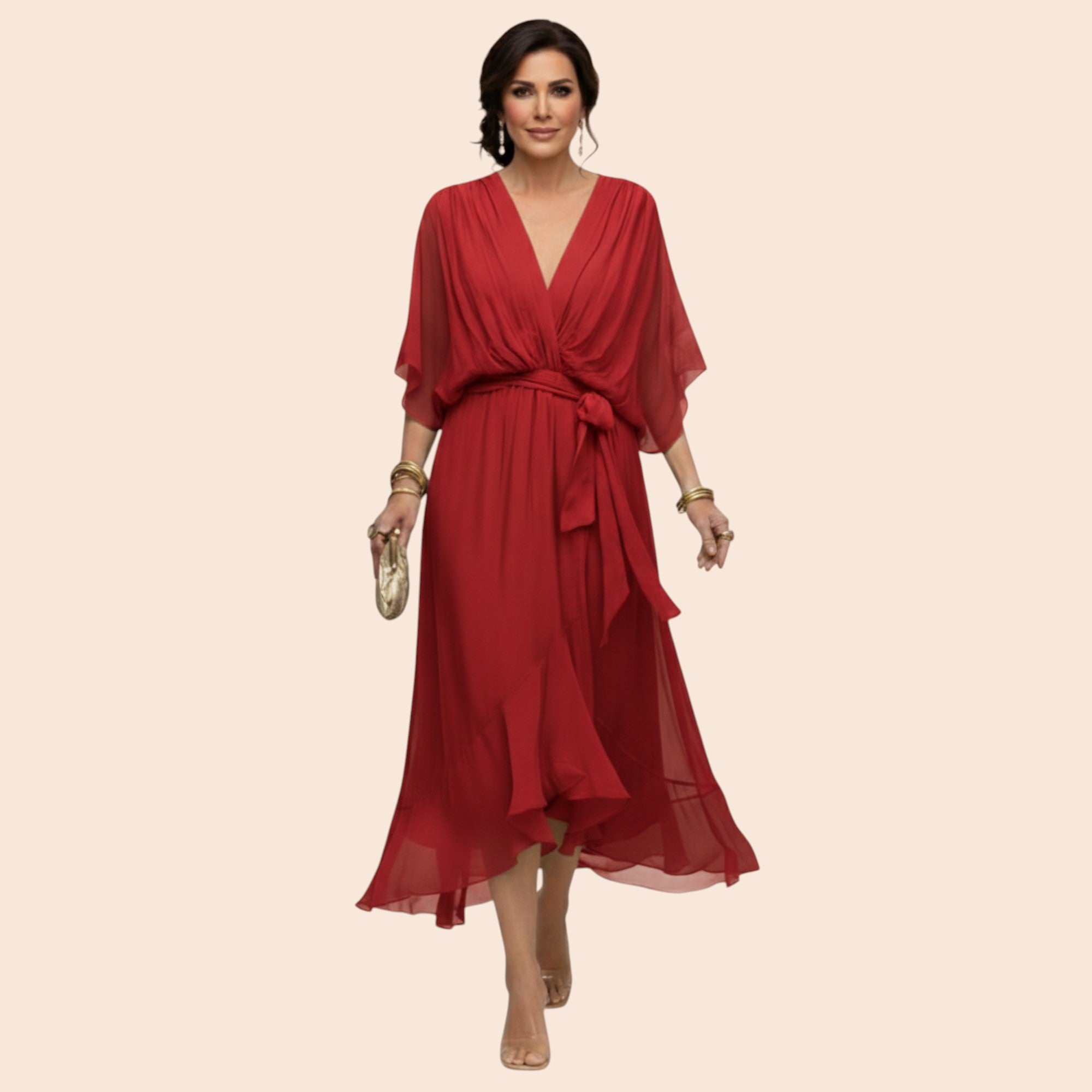 Sarah | Robe Sandra Mousseline Col V