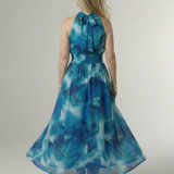 Sylin | Robe midi froncée à col halter
