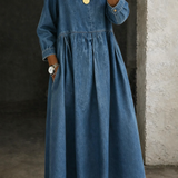 Clara | Robe en jean avec col Peter Pan