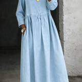 Clara | Robe en jean avec col Peter Pan