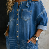 Sophia | Robe en denim avec épaules dénudées