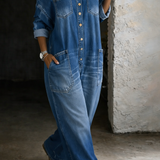 Sophia | Robe en denim avec épaules dénudées