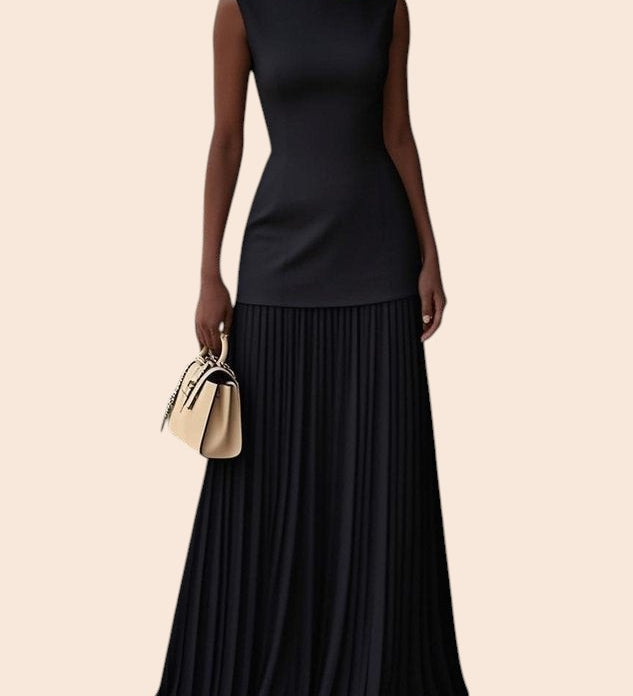 Serena | Robe Maxi Plissée
