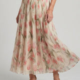 Aurelle | Robe midi à col halter fleuri