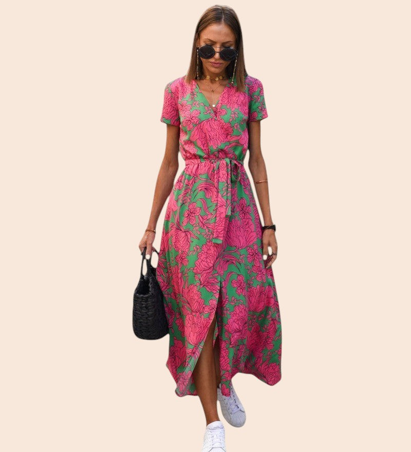 Judy | Robe Florale Élégante à Col en V