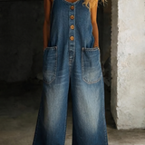 Valentina - Salopette en denim de coton lavé vintage