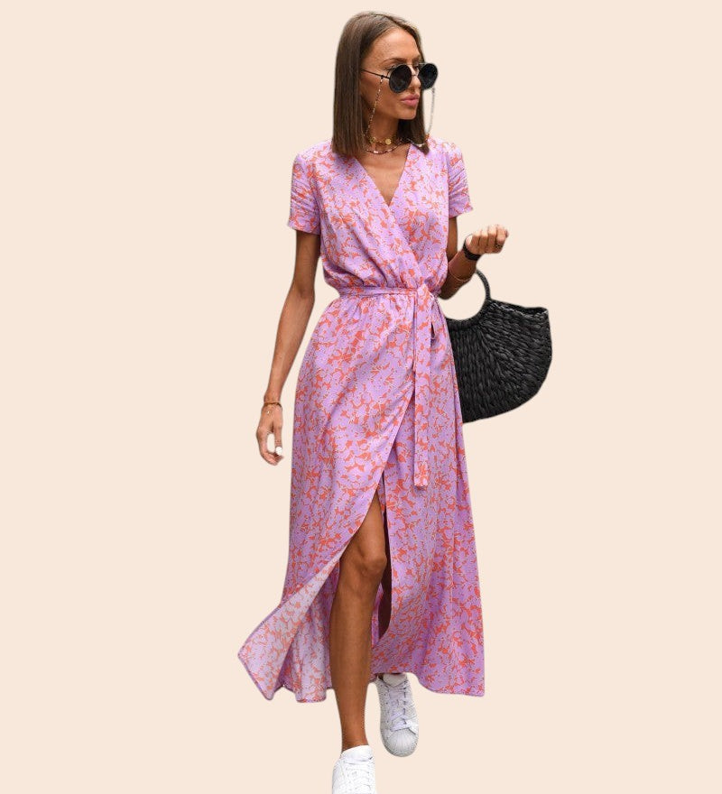 Judy | Robe Florale Élégante à Col en V