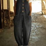 Valentina - Salopette en denim de coton lavé vintage